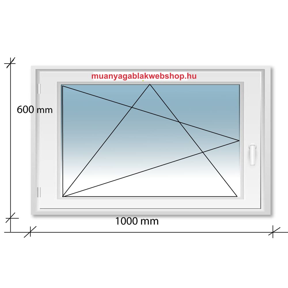 100×60 műanyag ablak Bukó-Nyíló Decco 71 2 rétegű üvegezés termékfotó