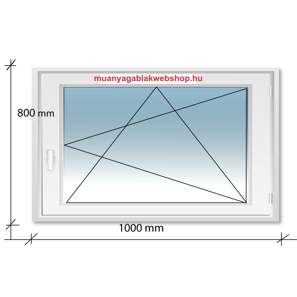 100×80 Bukó-Nyíló Decco 71 műanyag ablak 2 rétegű üvegezés termékfotó