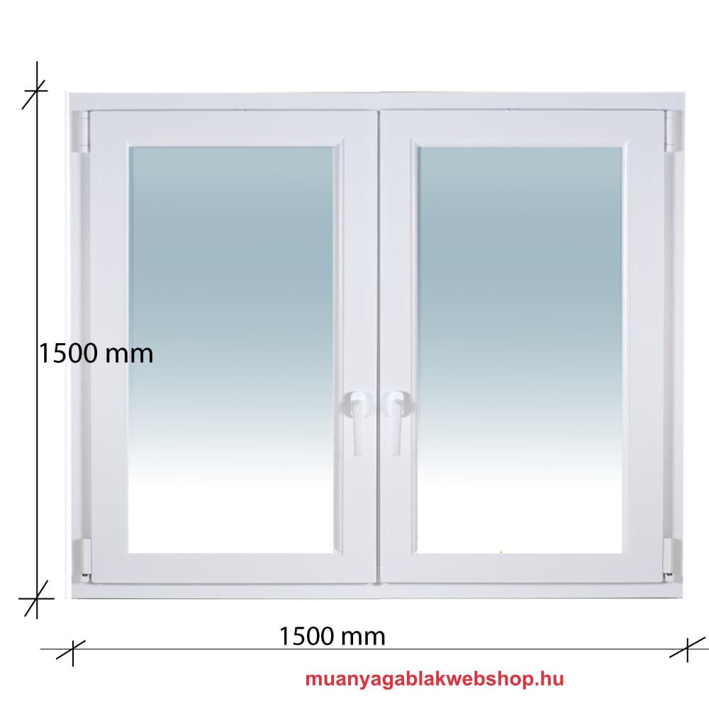 150×150 Kétszárnyas Tokosztott Bukó – Nyíló műanyag ablak 2 rétegű üvegezéssel termékfotó
