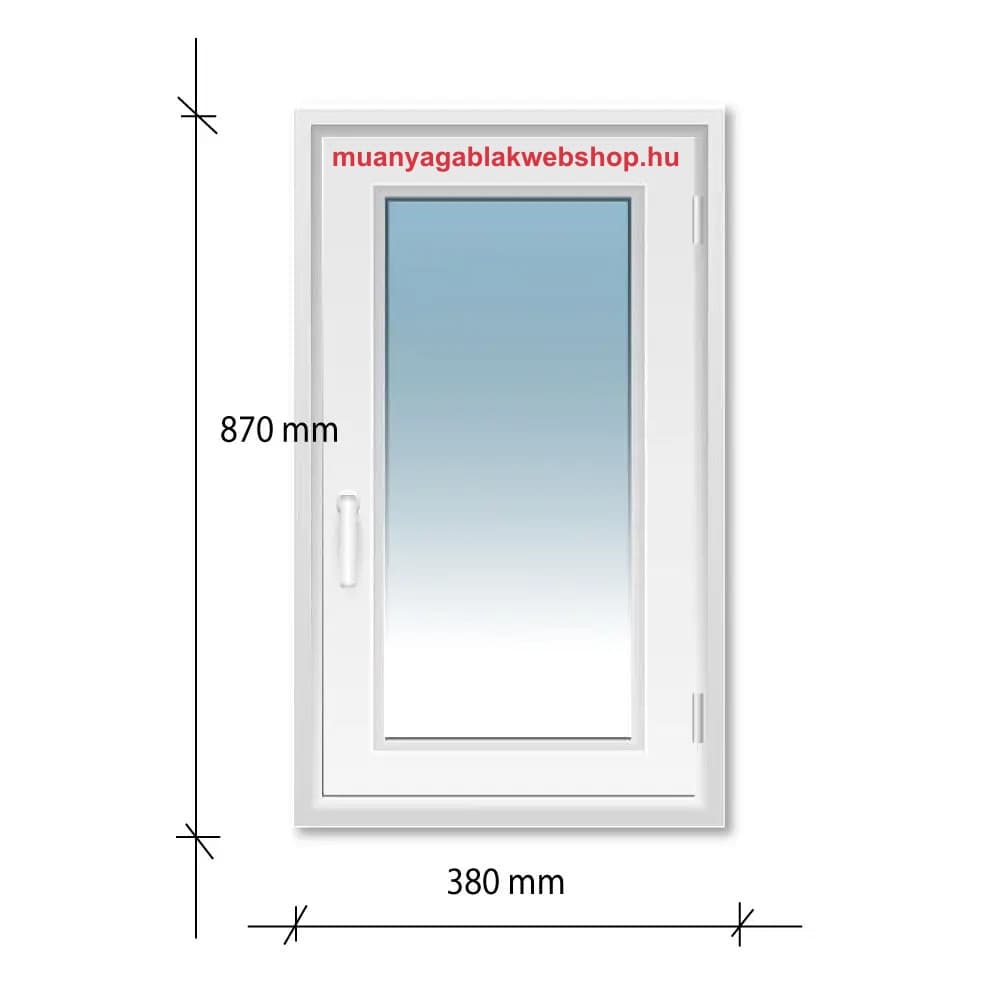 Egyszárnyú nyíló műanyag ablak – DECCO 71 profilból, kétrétegű üvegezéssel