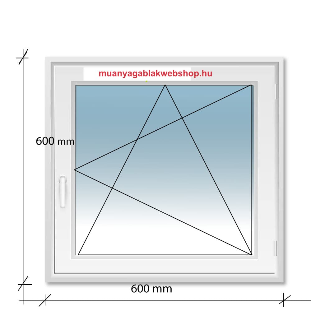 60×60 Bukó-Nyíló Decco 71 műanyag ablak 2 rétegű üvegezéssel termékfotó