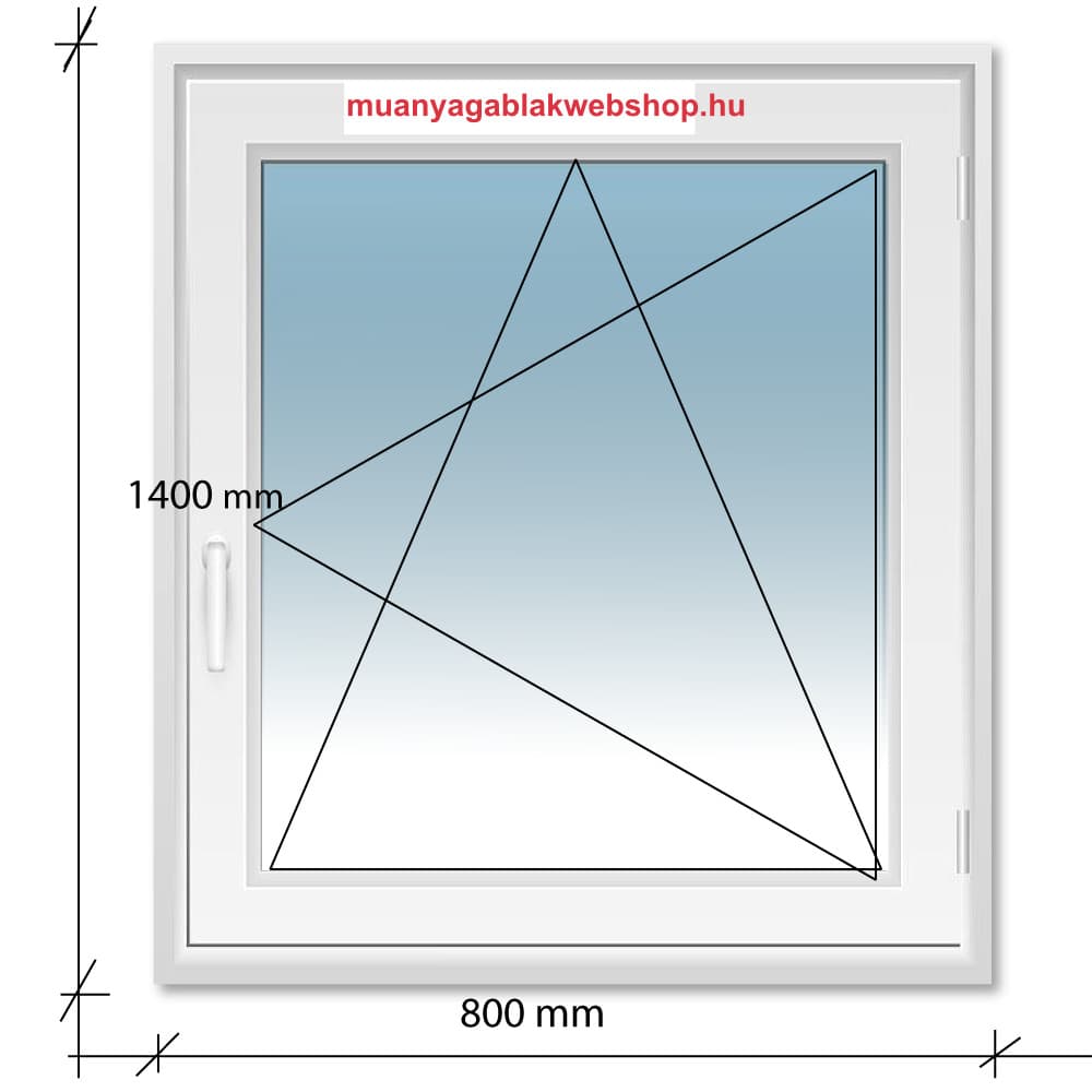 80×140 Bukó-Nyíló Decco 71 műanyag ablak 2 rétegű üvegezéssel termékfotó