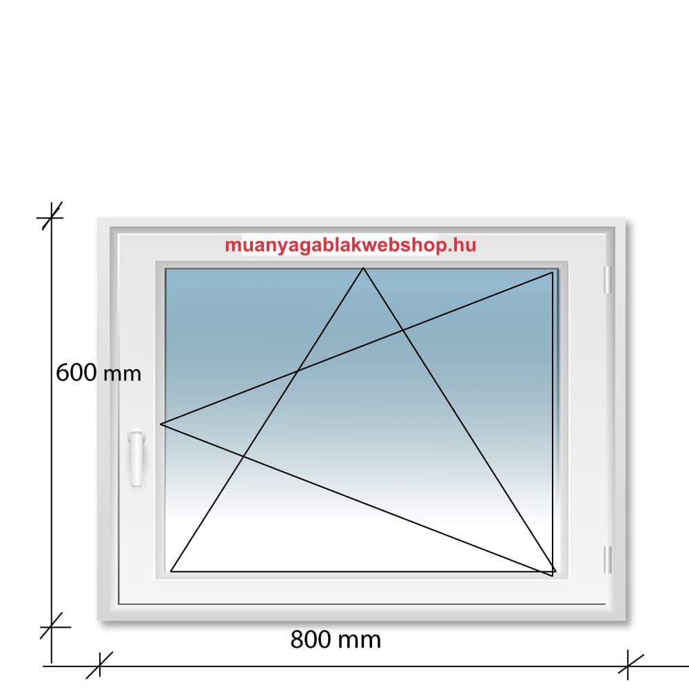 80×60 Bukó-Nyíló Decco 71 műanyag ablak 2 rétegű üvegezéssel termékfotó