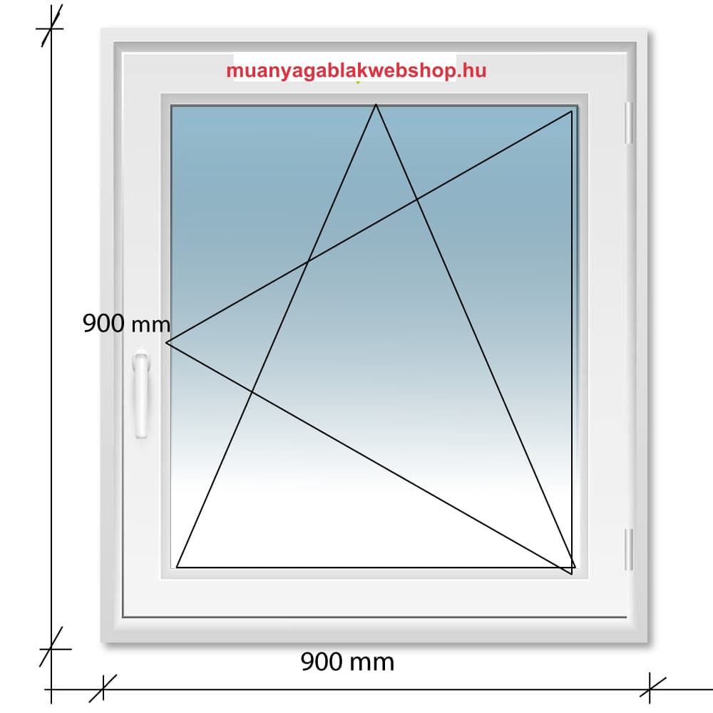 90×90 Bukó-Nyíló Decco 71 műanyag ablak 2 rétegű üvegezéssel termékfotó